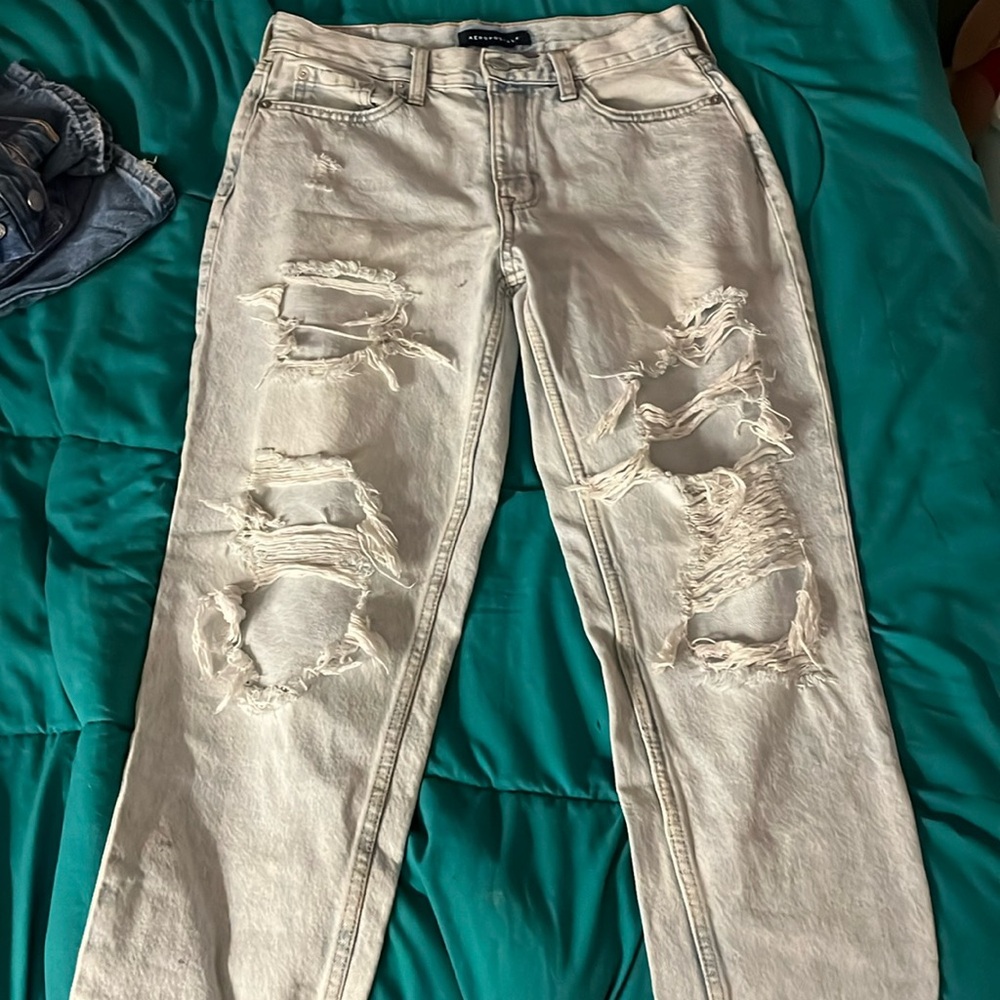 these are light colord mom jeans from aeropostale